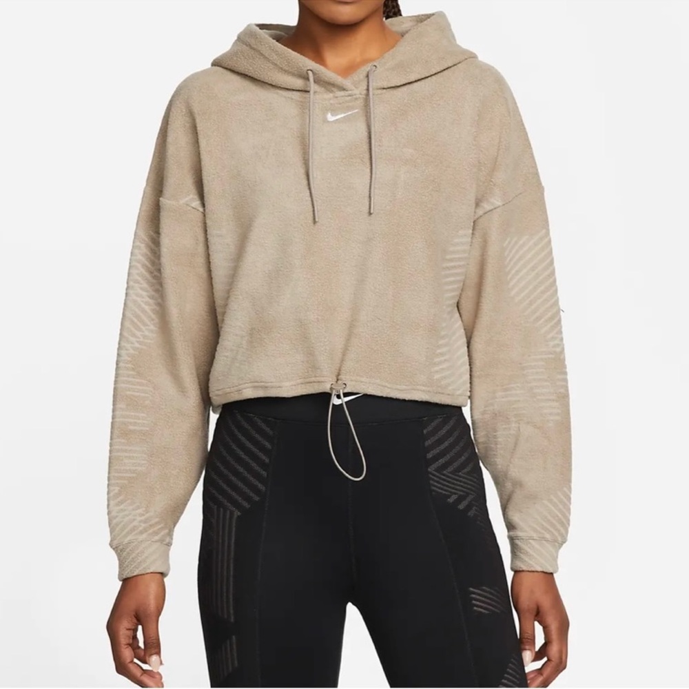 Nike pro therma-fit cropped hoodie